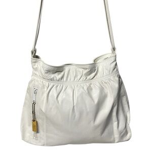 Letisse Purse Leather Vintage White 60s England Go-Go Bag Double Strap.superior